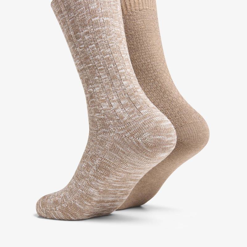 クラークス 2 Pack Marled Crew Sock カーキ | CLKS-84170