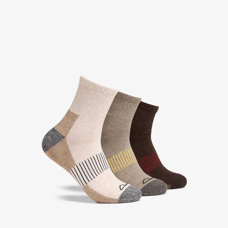 クラークス 3 Pack Ankle Sport Sock ブラウン | CLKS-84195