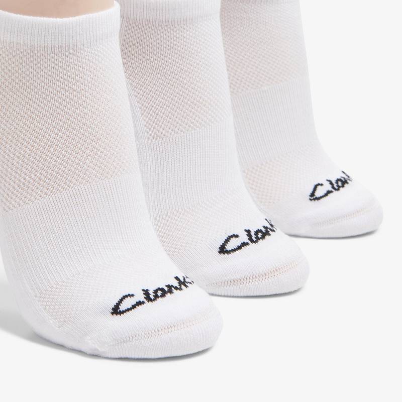 クラークス 3 Pack Solid Athletic Sock 白 | CLKS-84639