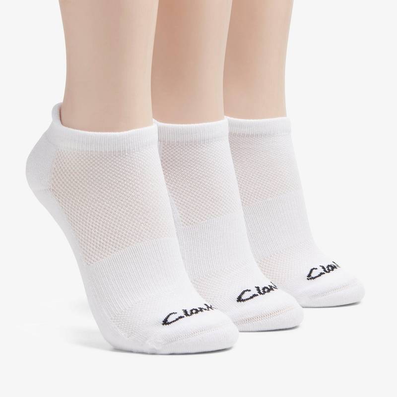 クラークス 3 Pack Solid Athletic Sock 白 | CLKS-84639