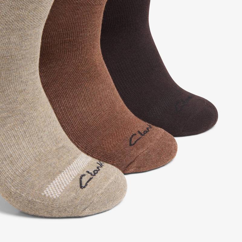 クラークス 3 Pack Sport Crew Sock カーキ | CLKS-84169