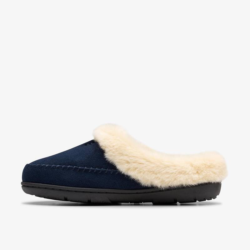クラークス Camelae Shine Slippers ネイビー | CLKS-84677