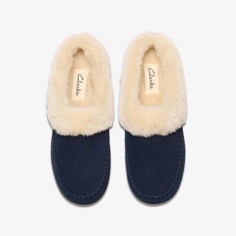 クラークス Camelae Shine Slippers ネイビー | CLKS-84677