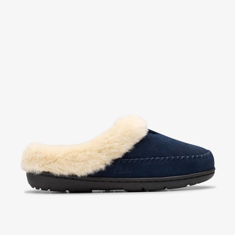 クラークス Camelae Shine Slippers ネイビー | CLKS-84677
