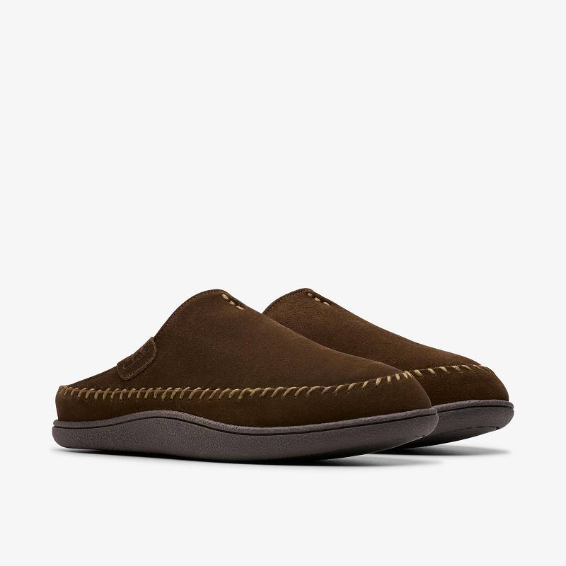 クラークス Frien Wall Slippers ブラウン | CLKS-84207