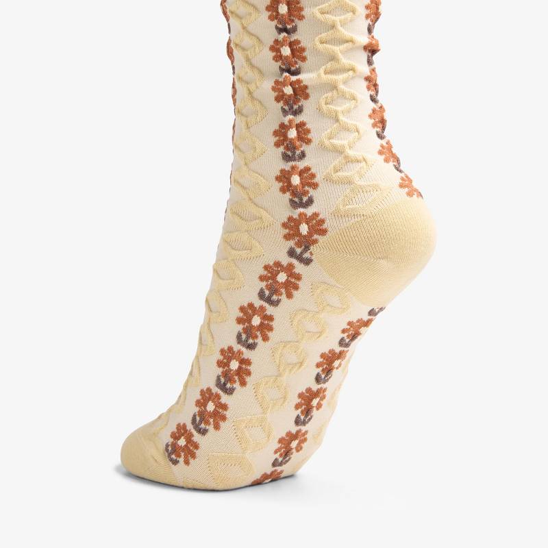 クラークス Raised Floral Sock 白 | CLKS-84659