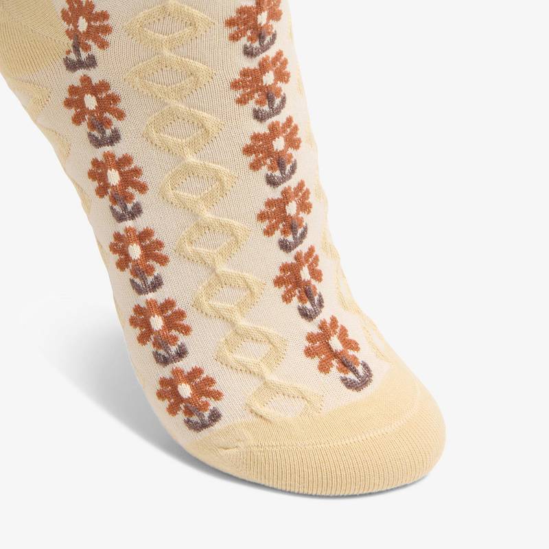 クラークス Raised Floral Sock 白 | CLKS-84659