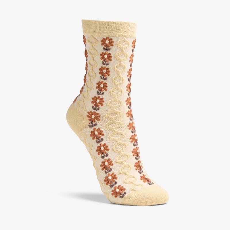 クラークス Raised Floral Sock 白 | CLKS-84659