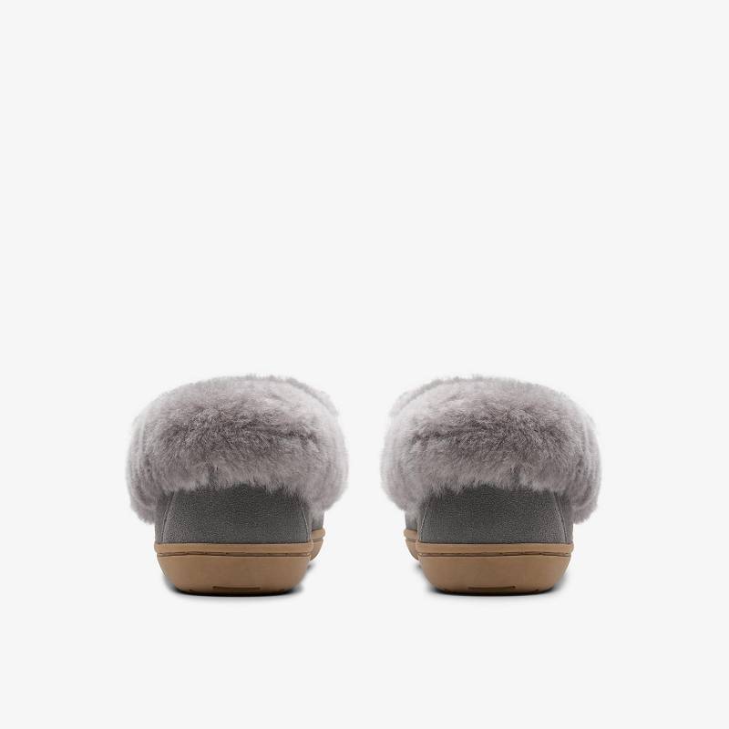 クラークス Roll Mocc Slippers グレー | CLKS-84675
