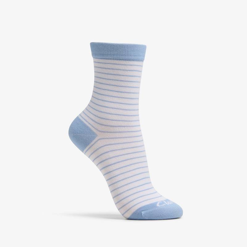 クラークス Stripe Crew Bamboo Sock ライト青 | CLKS-84667