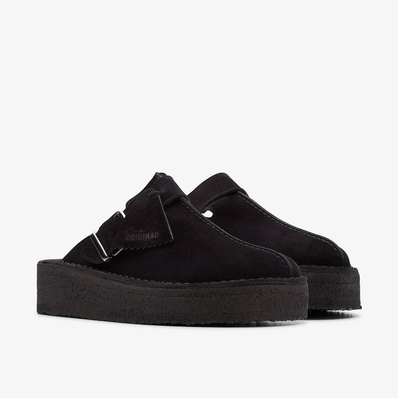 クラークス Trek Wedge Mule 黒 | CLKS-84759