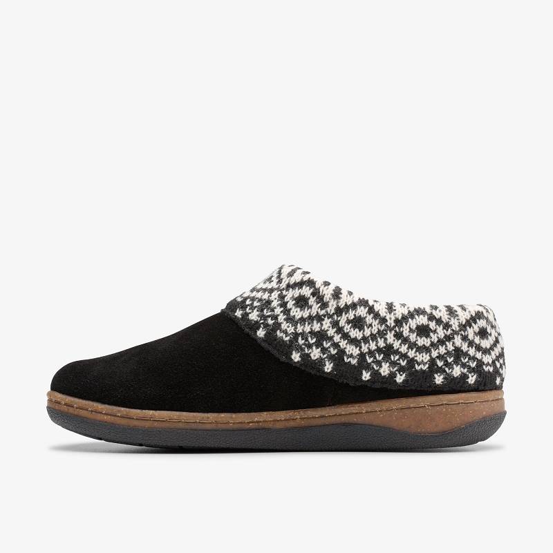 クラークス Willowdean Sweater Slippers 黒 | CLKS-84670