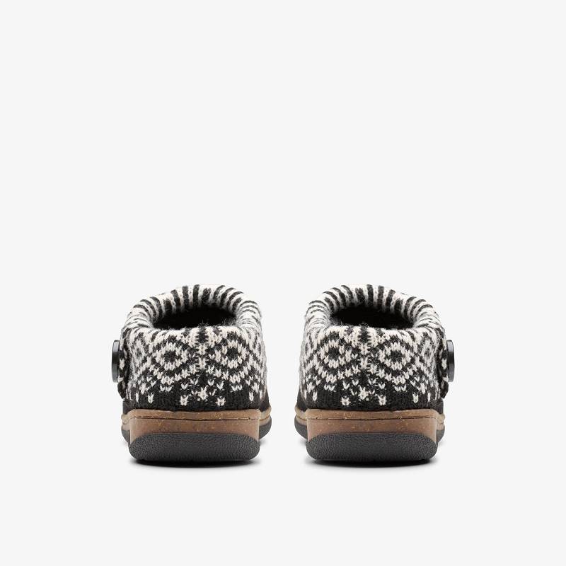 クラークス Willowdean Sweater Slippers 黒 | CLKS-84670